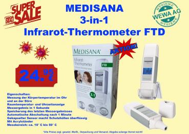 Sonderposten Medisana-3-in-1-Infrarot-Thermometer / 1 Stück pro Packung