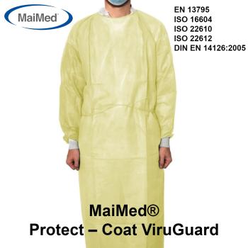 10-er Pack / MaiMed® Protect – Coat ViruGuard / Schutzkittel aus Polypropylen-Vliesstoff